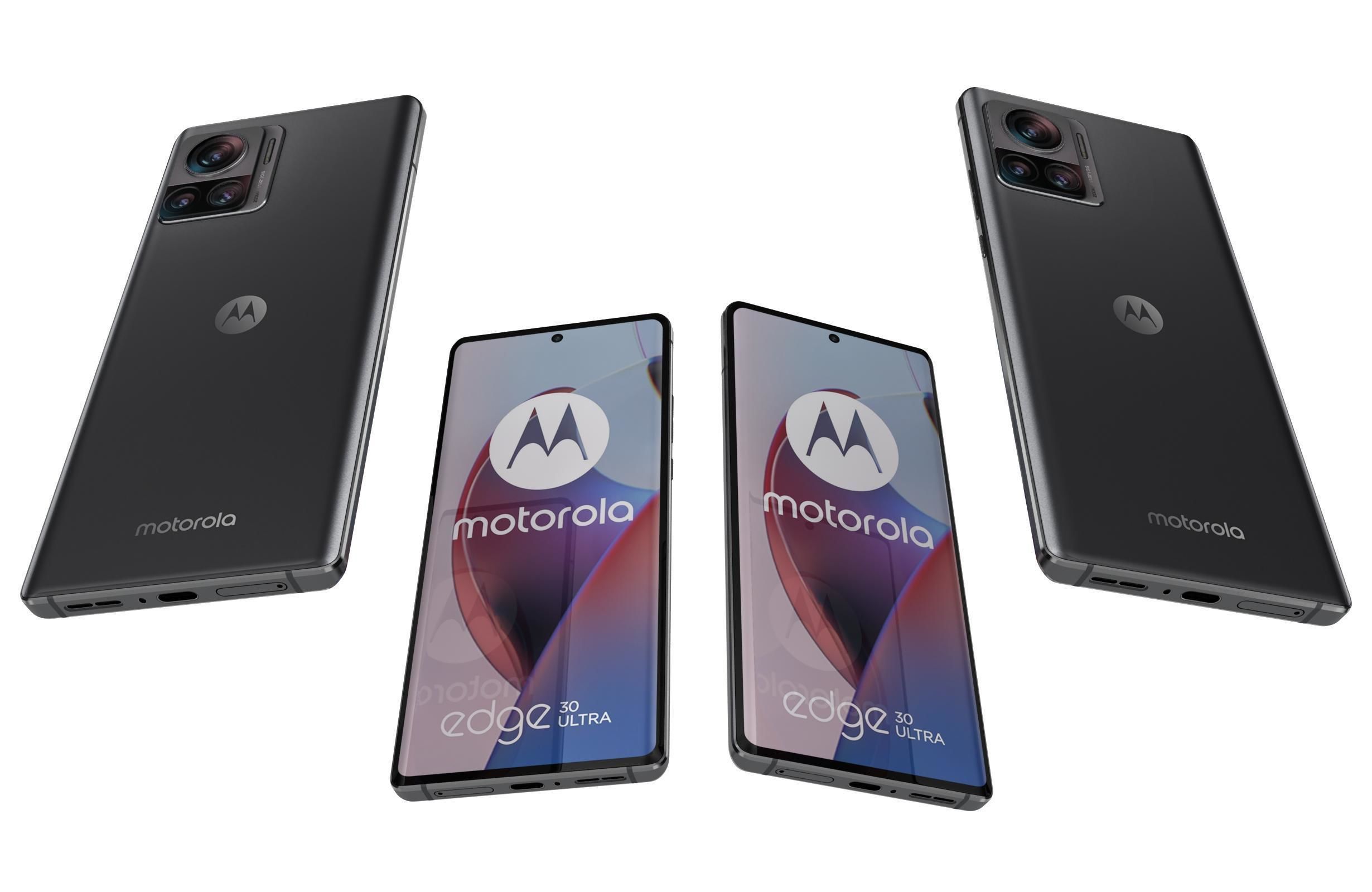 Motorola Edge 30 Ultra Black Low-poly 3D model_5