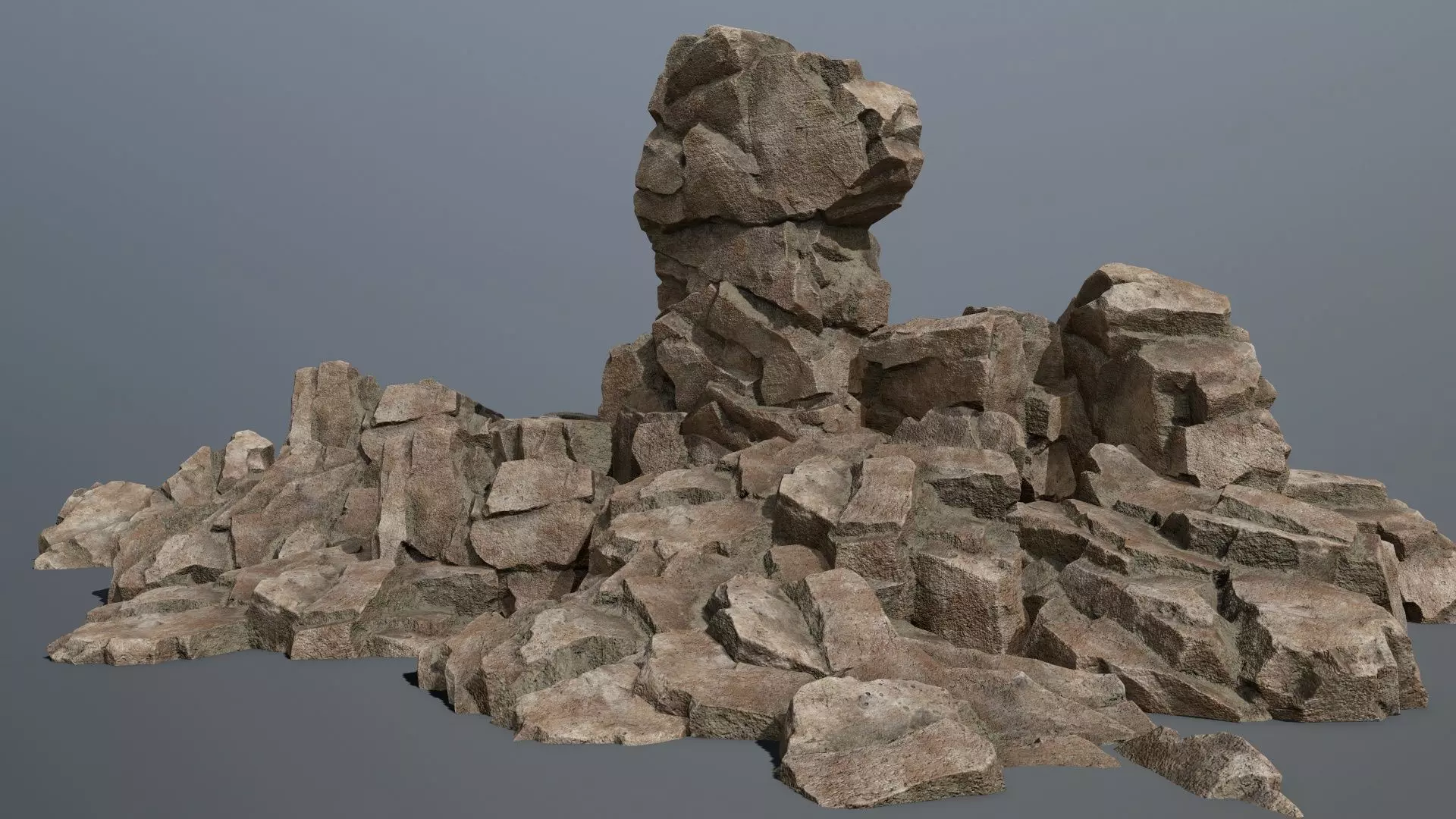 Rocks rock sculpture Low-poly 3D model_0