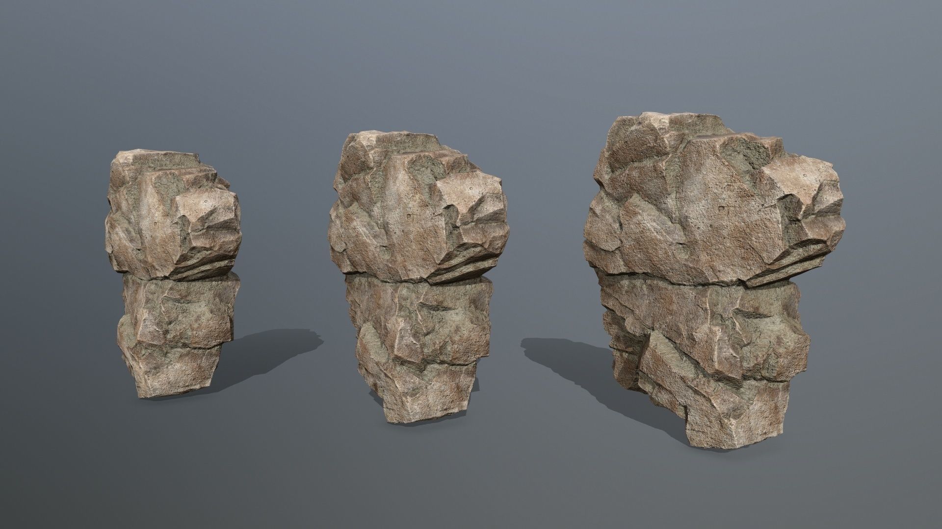 Rocks rock sculpture Low-poly 3D model_12