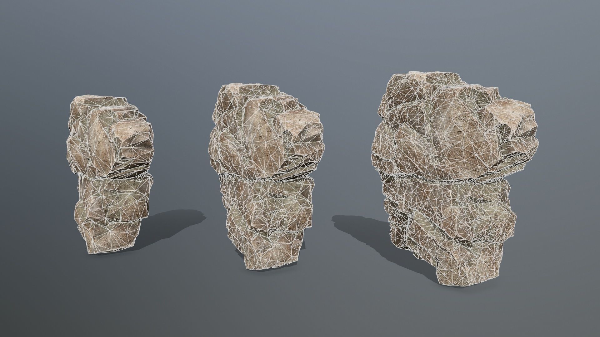 Rocks rock sculpture Low-poly 3D model_13