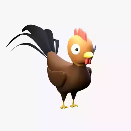 Cartoon Rooster Rigged