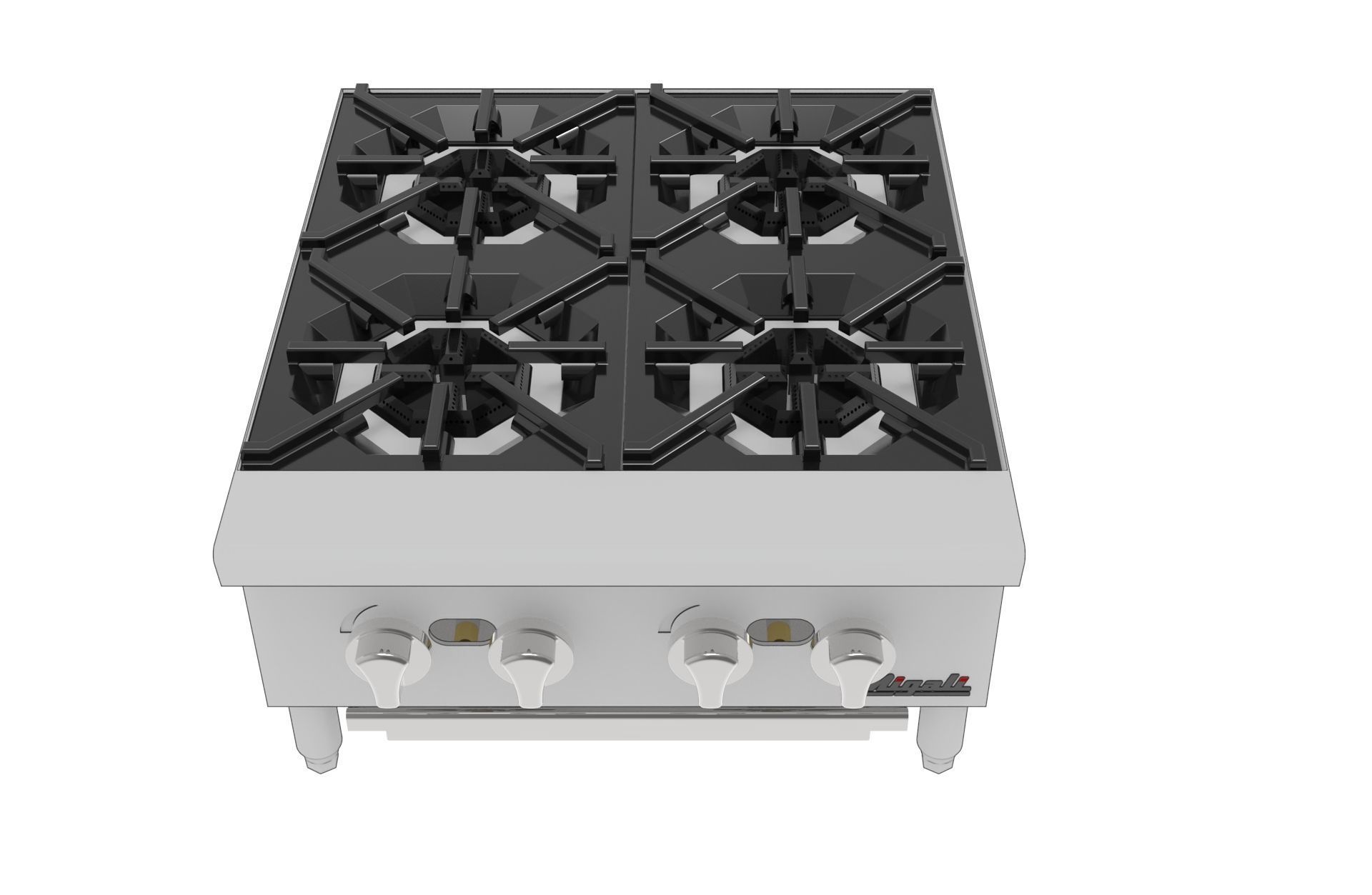4 Burner Hot Plate 3D model_2