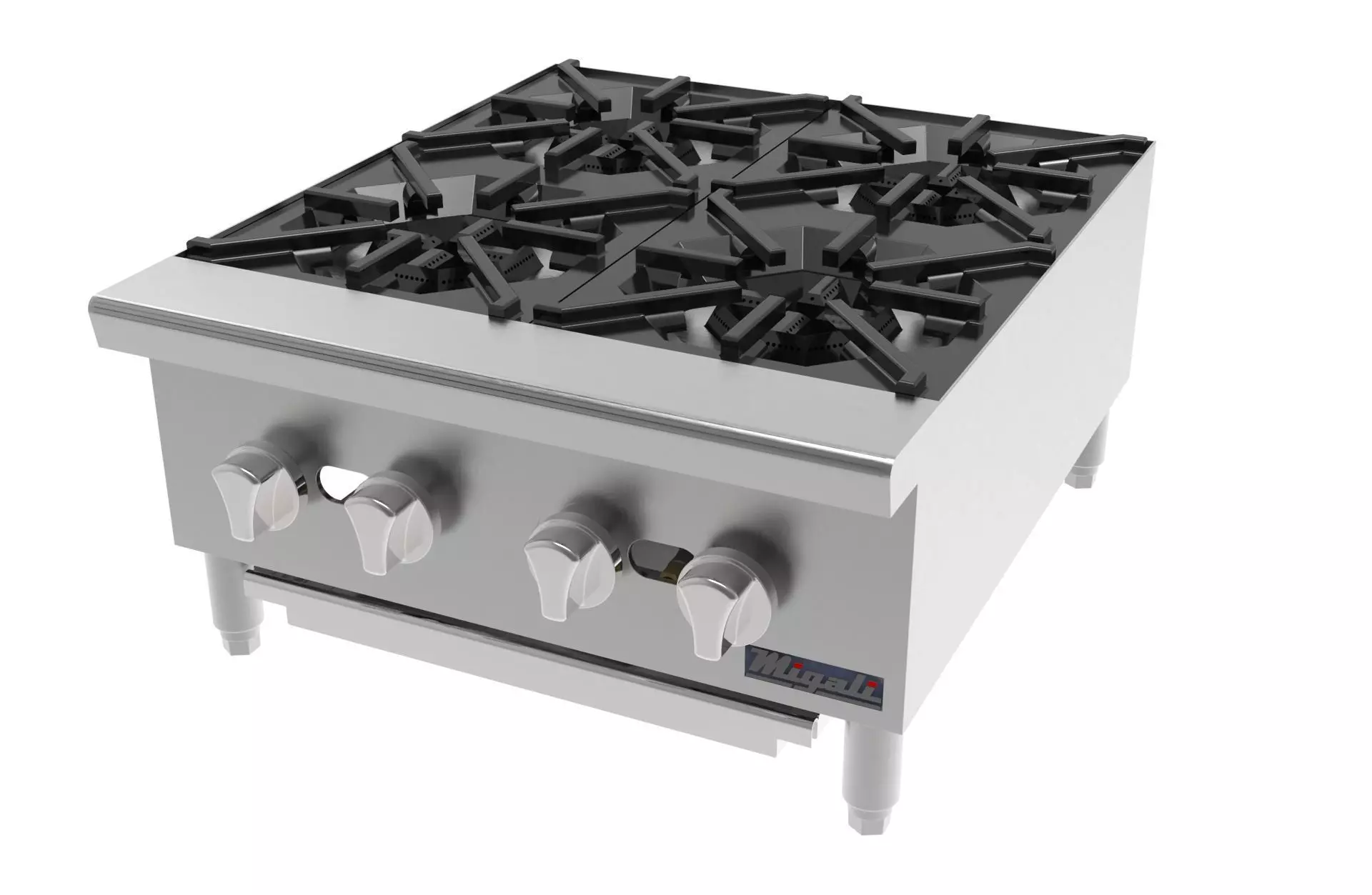 4 Burner Hot Plate 3D model_0
