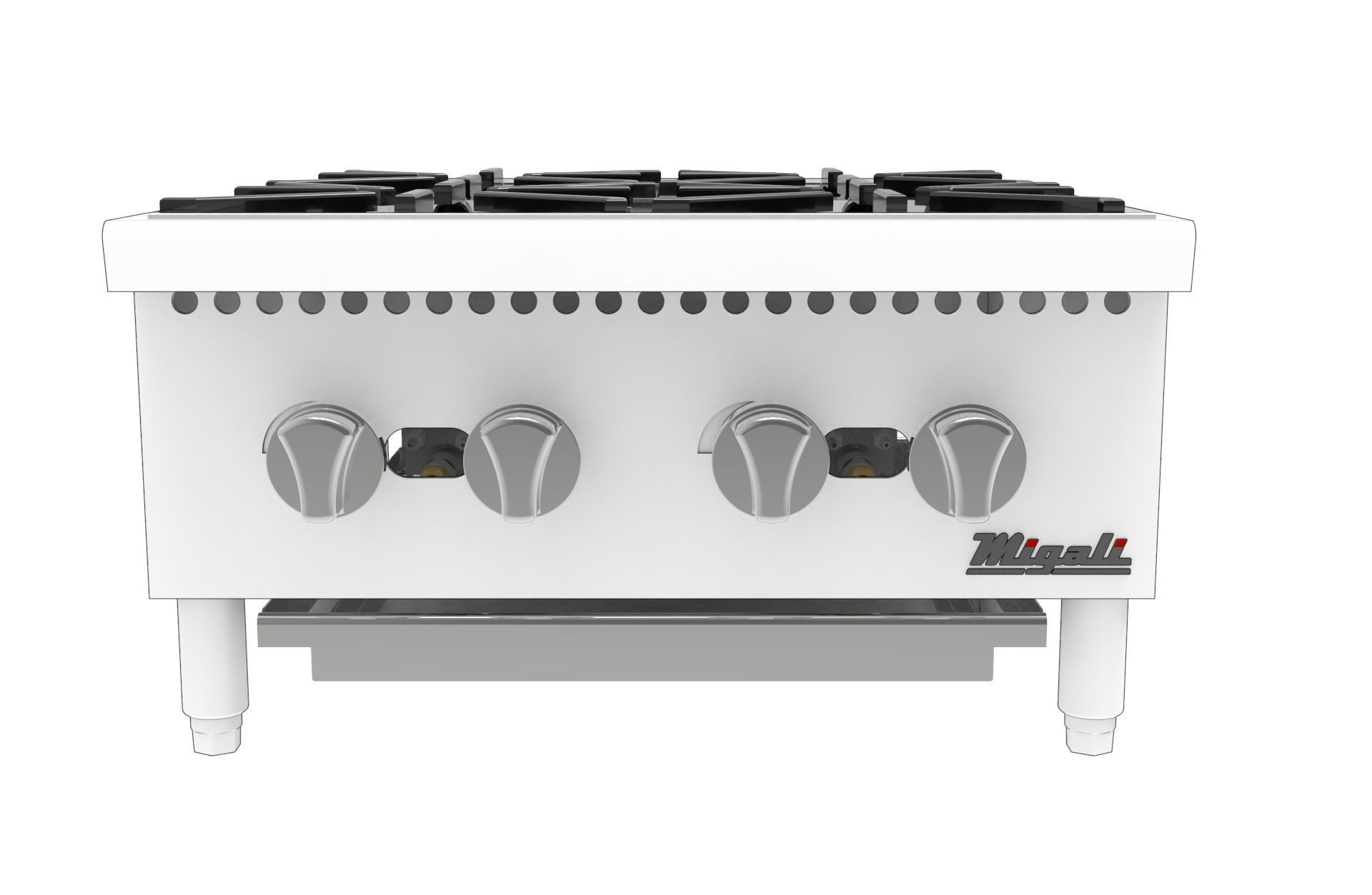 4 Burner Hot Plate 3D model_6