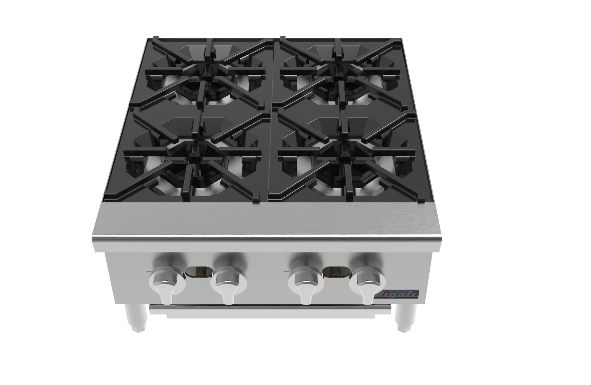 4 Burner Hot Plate 3D model_1