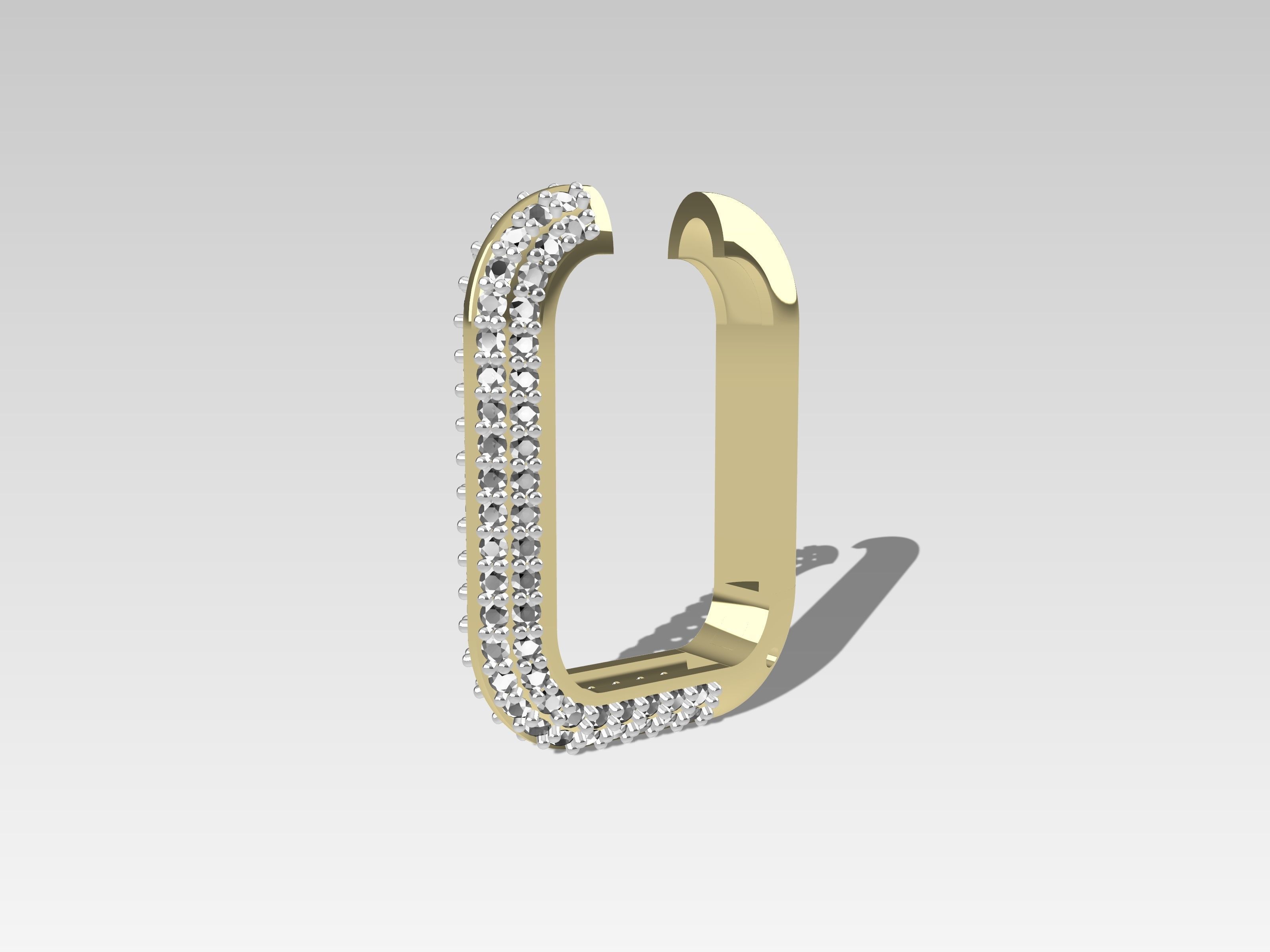 RECTANGULAR Earrings 3D print model_9