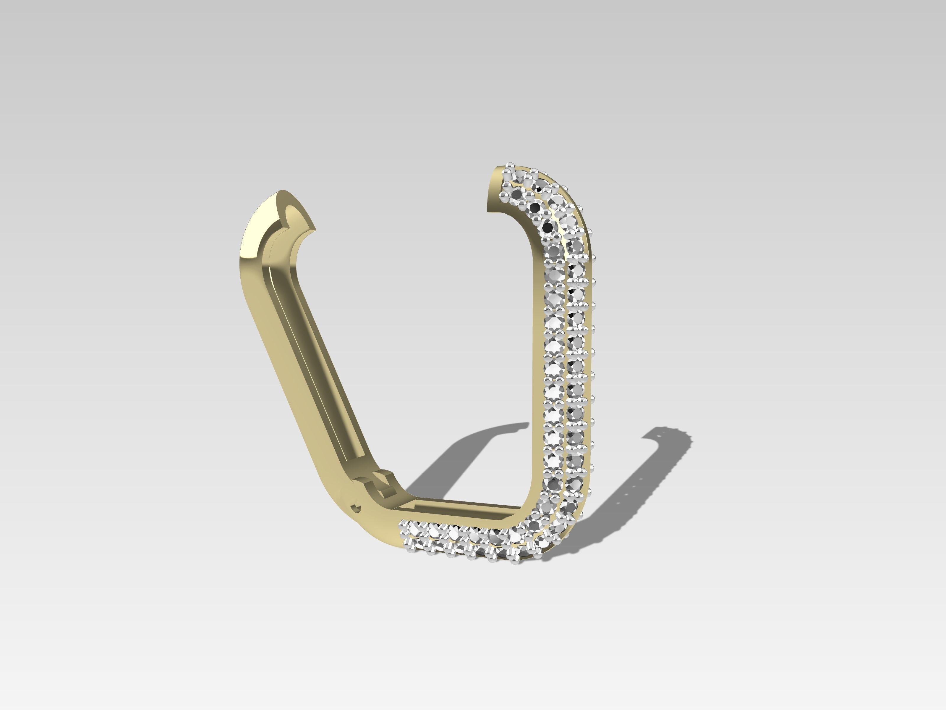 RECTANGULAR Earrings 3D print model_8