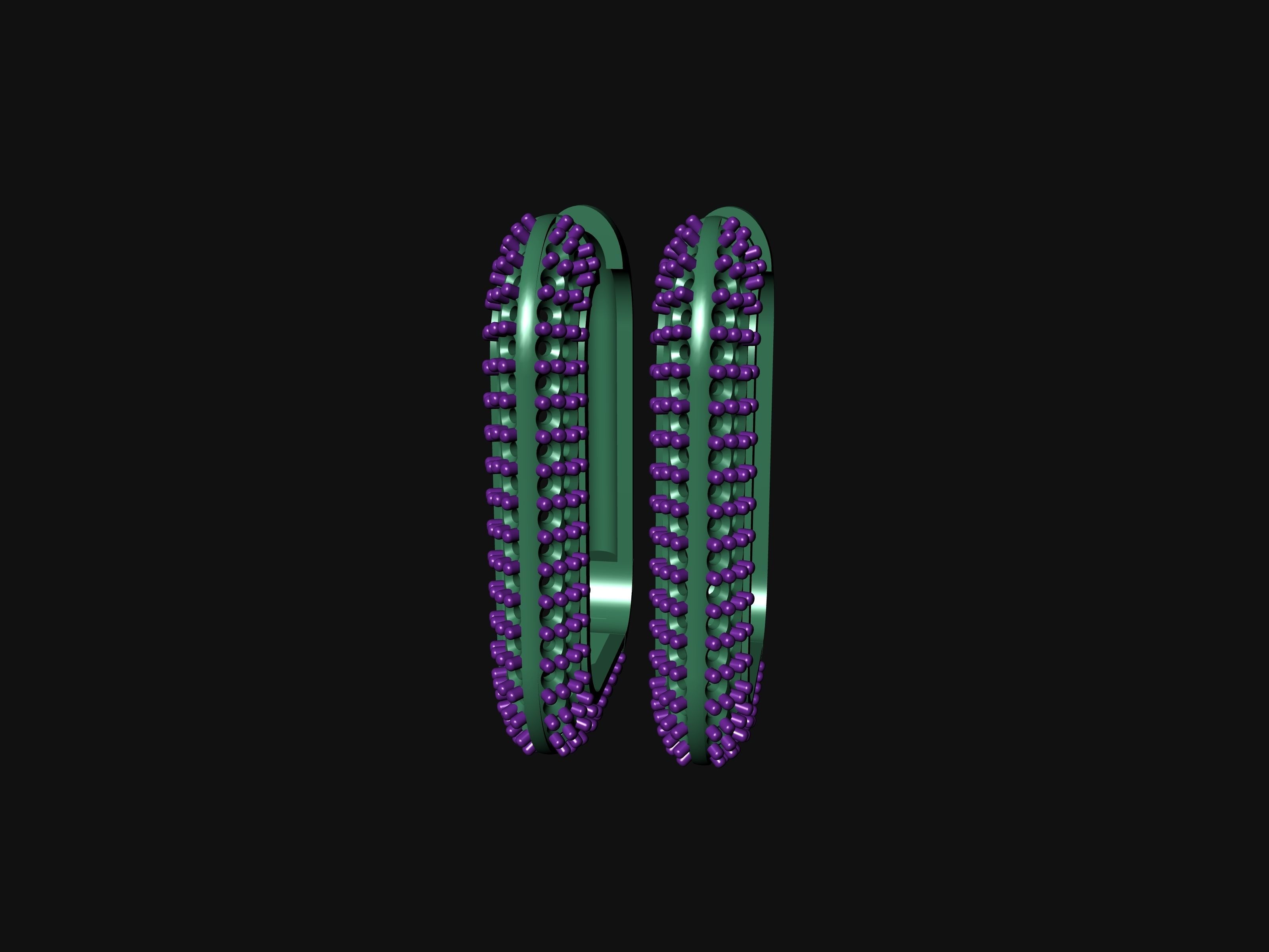 RECTANGULAR Earrings 3D print model_6