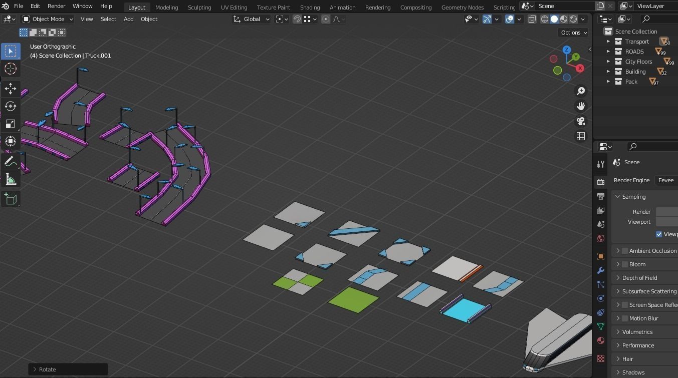 Low Poly City Future Low-poly 3D model_14