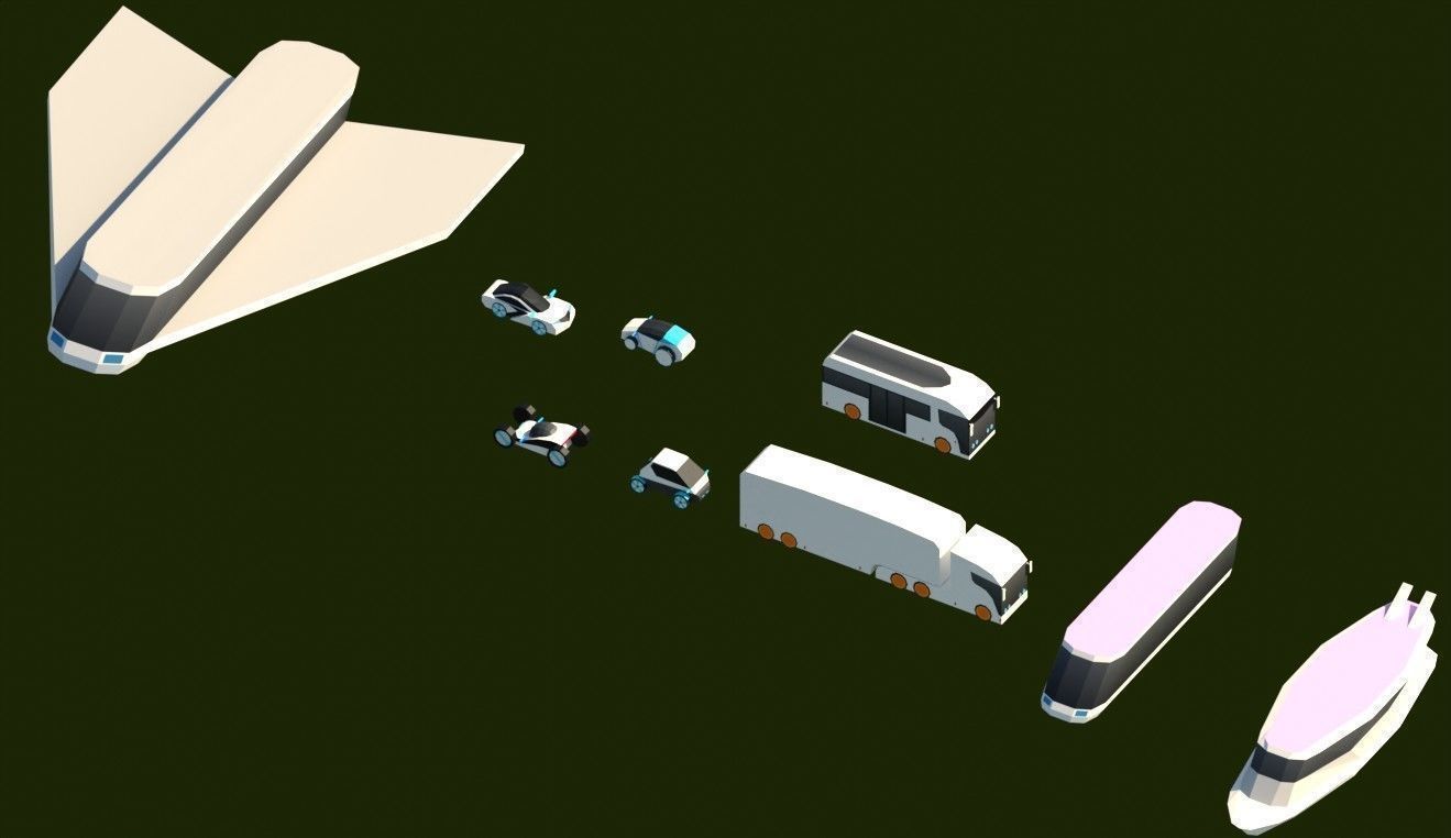 Low Poly City Future Low-poly 3D model_21