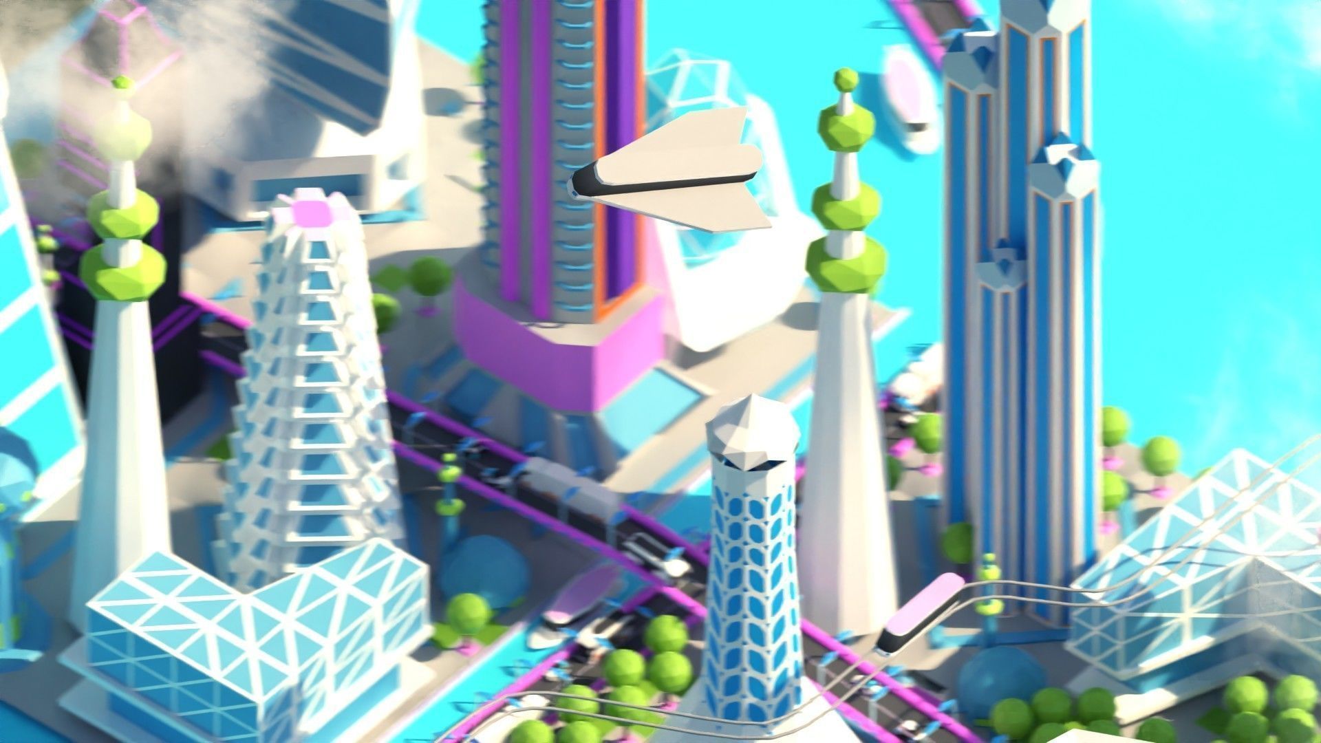 Low Poly City Future Low-poly 3D model_12