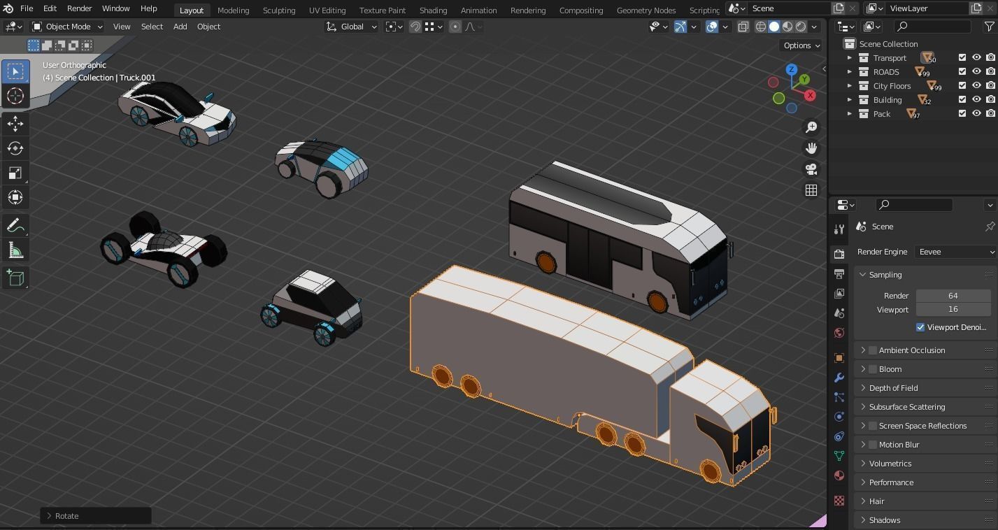 Low Poly City Future Low-poly 3D model_22