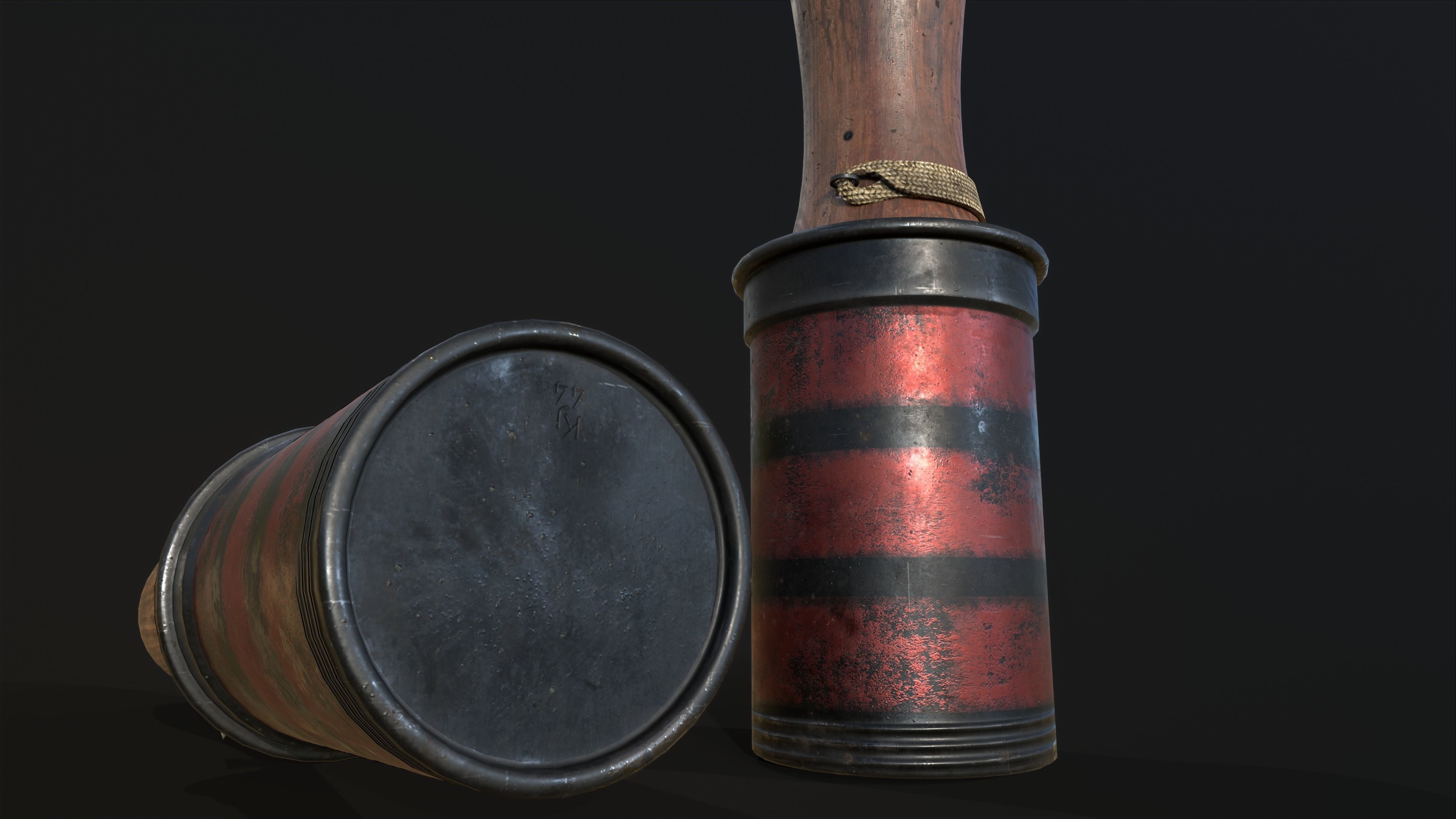 42M hand grenade Low-poly 3D model_5