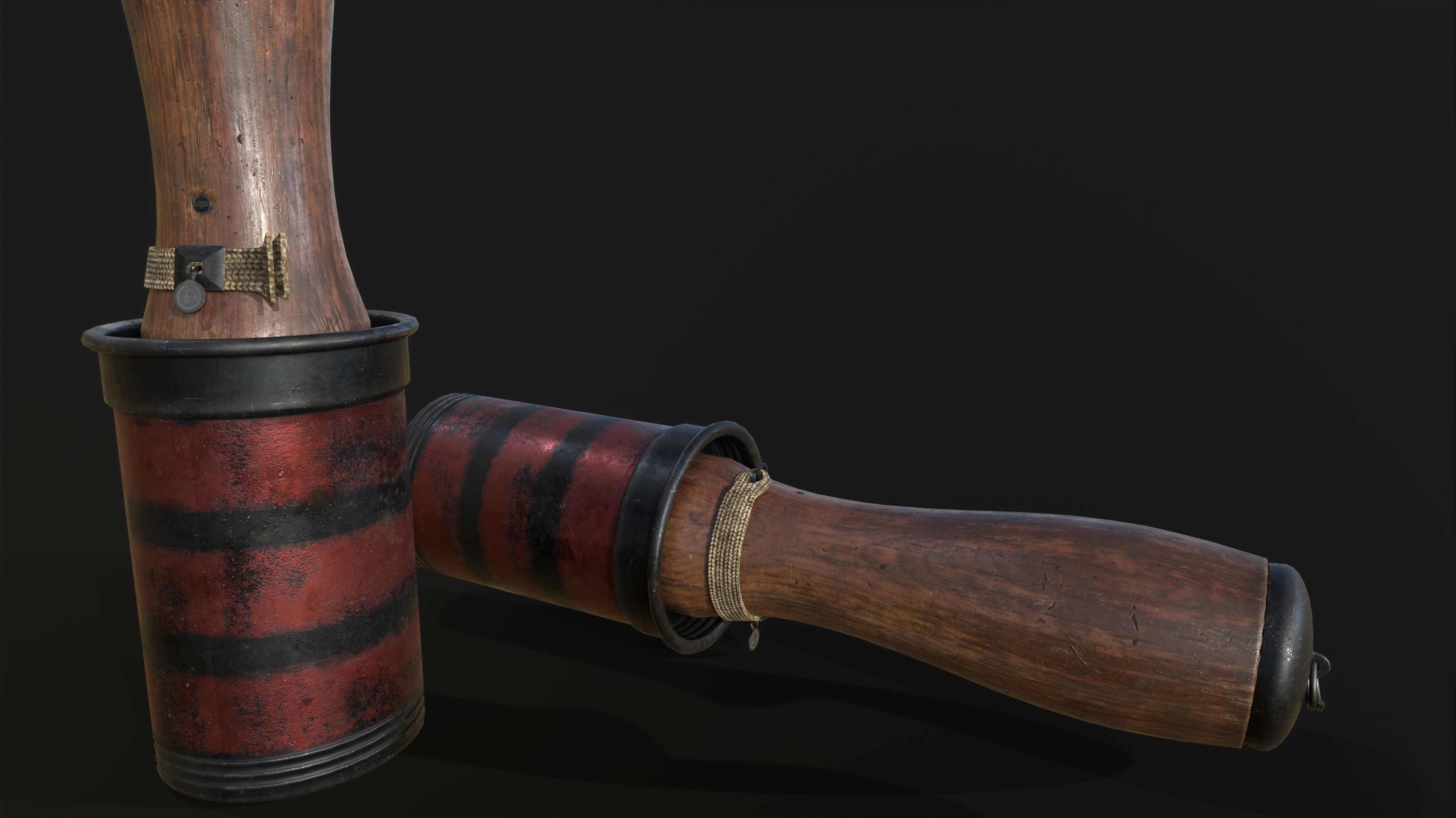 42M hand grenade Low-poly 3D model_4