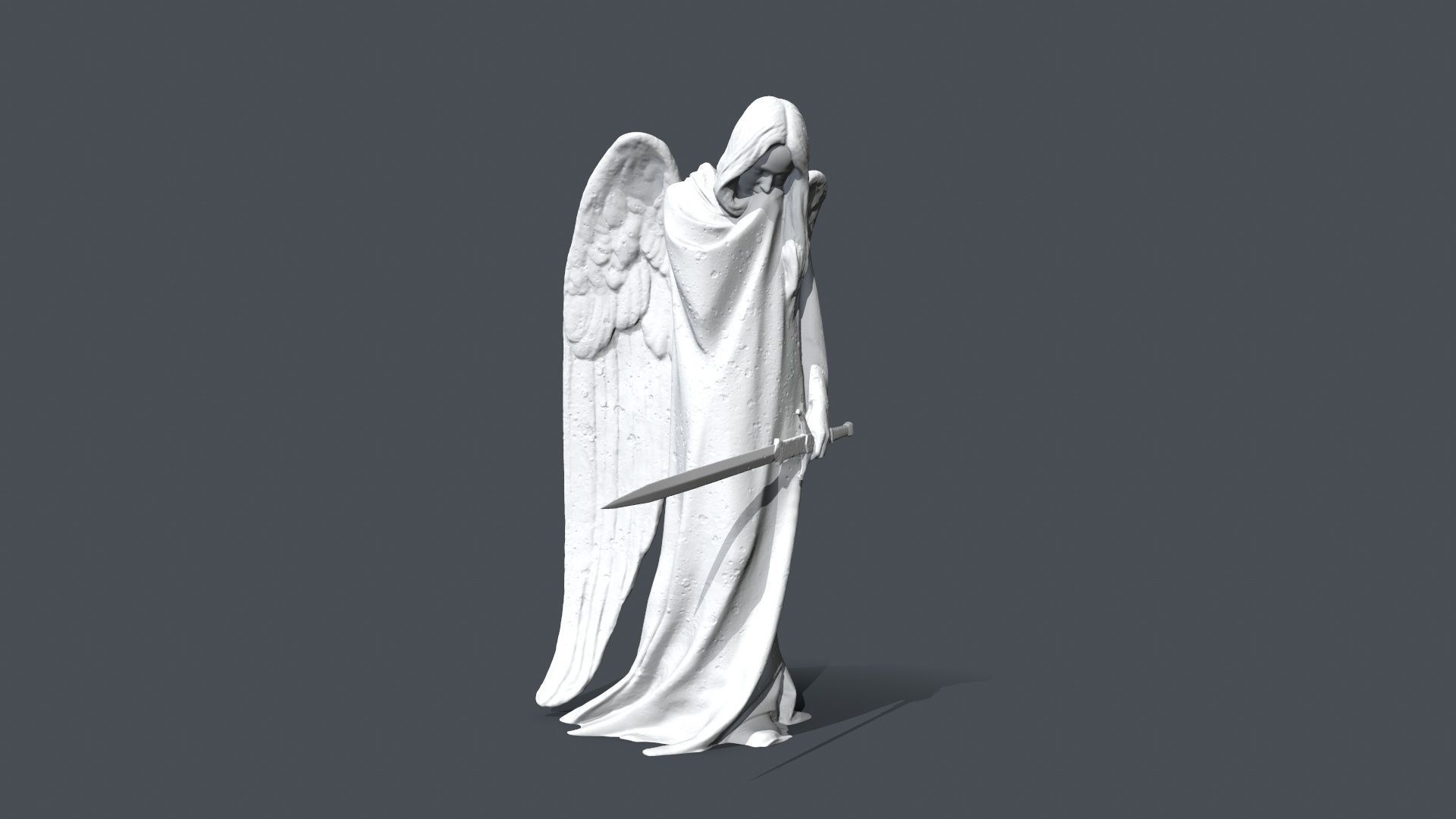 Printable  Angel Statue 3D print model_7