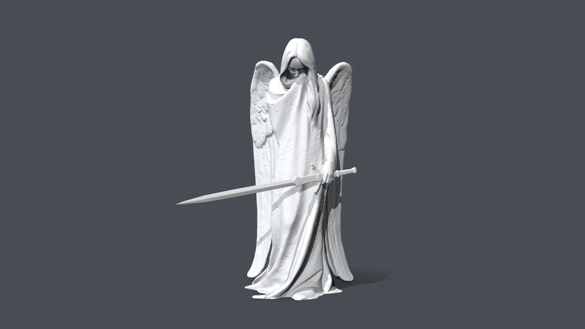 Printable  Angel Statue 3D print model_8