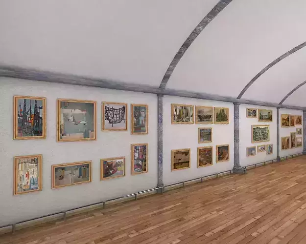 Art Gallery Exhibition Hall 2 3D model
