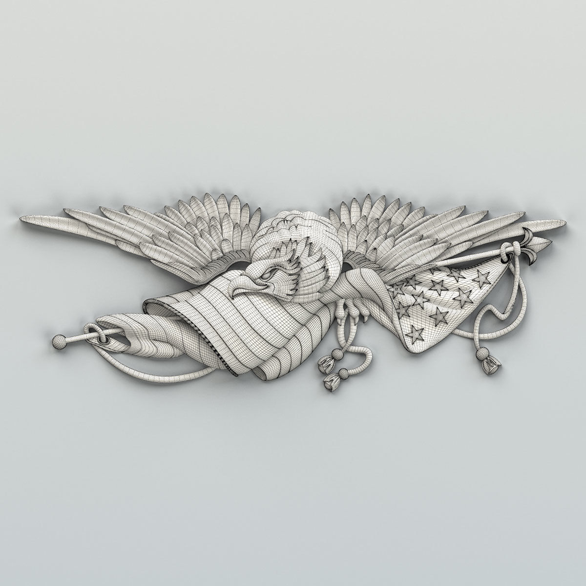Coat of arms American Eagle 3D model_5