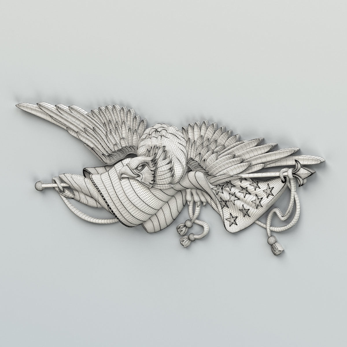 Coat of arms American Eagle 3D model_6