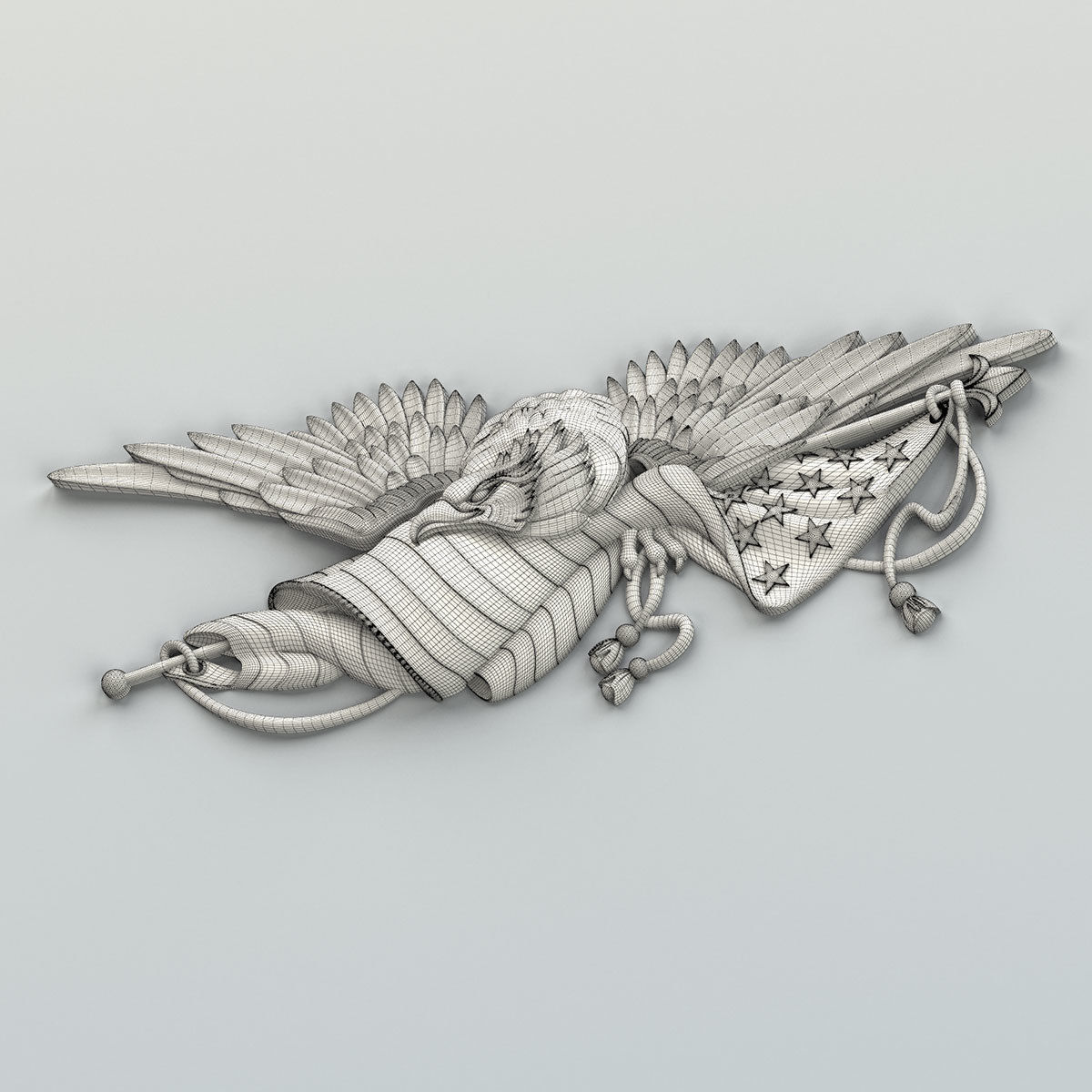 Coat of arms American Eagle 3D model_7