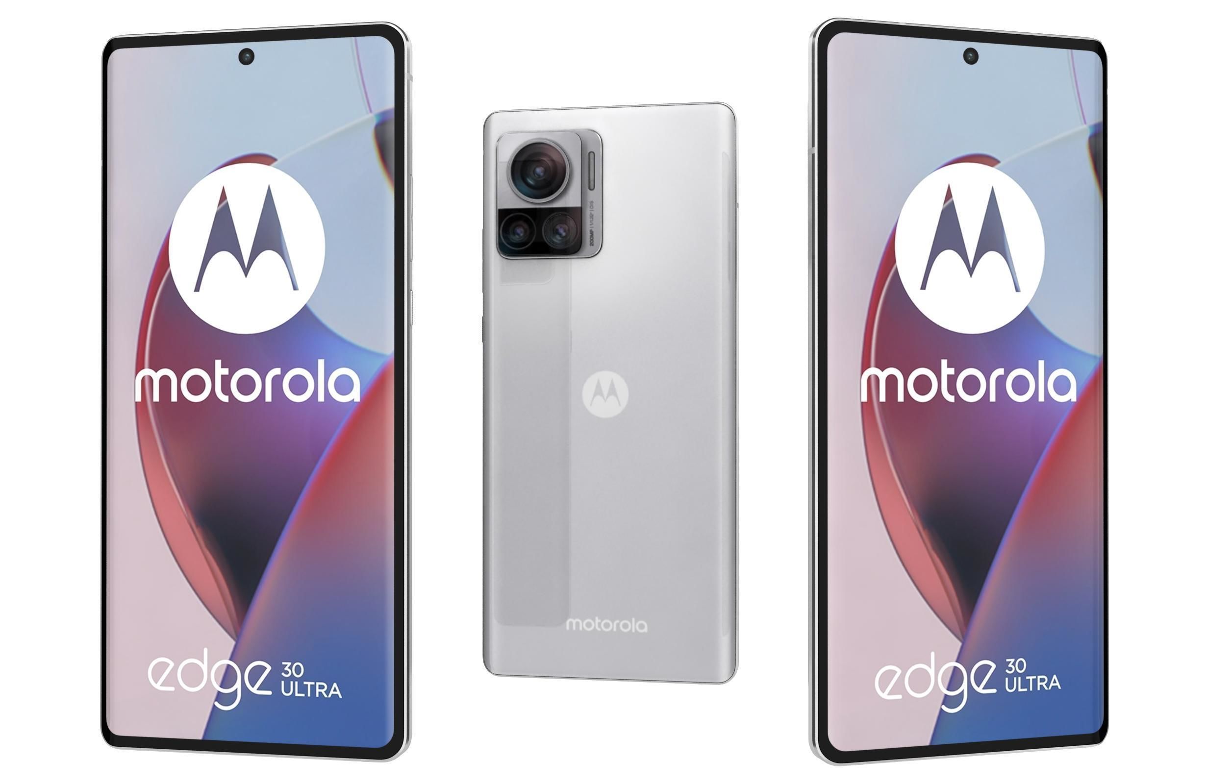 Motorola Edge 30 Ultra Black And White Low-poly 3D model_2