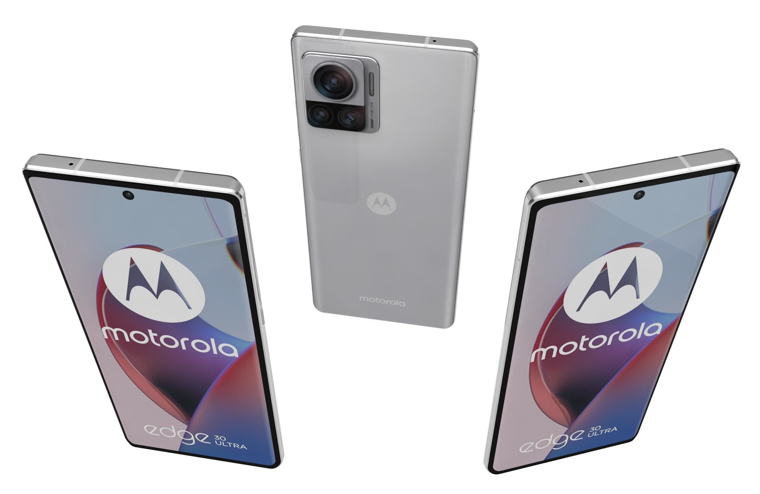 Motorola Edge 30 Ultra Black And White Low-poly 3D model_4