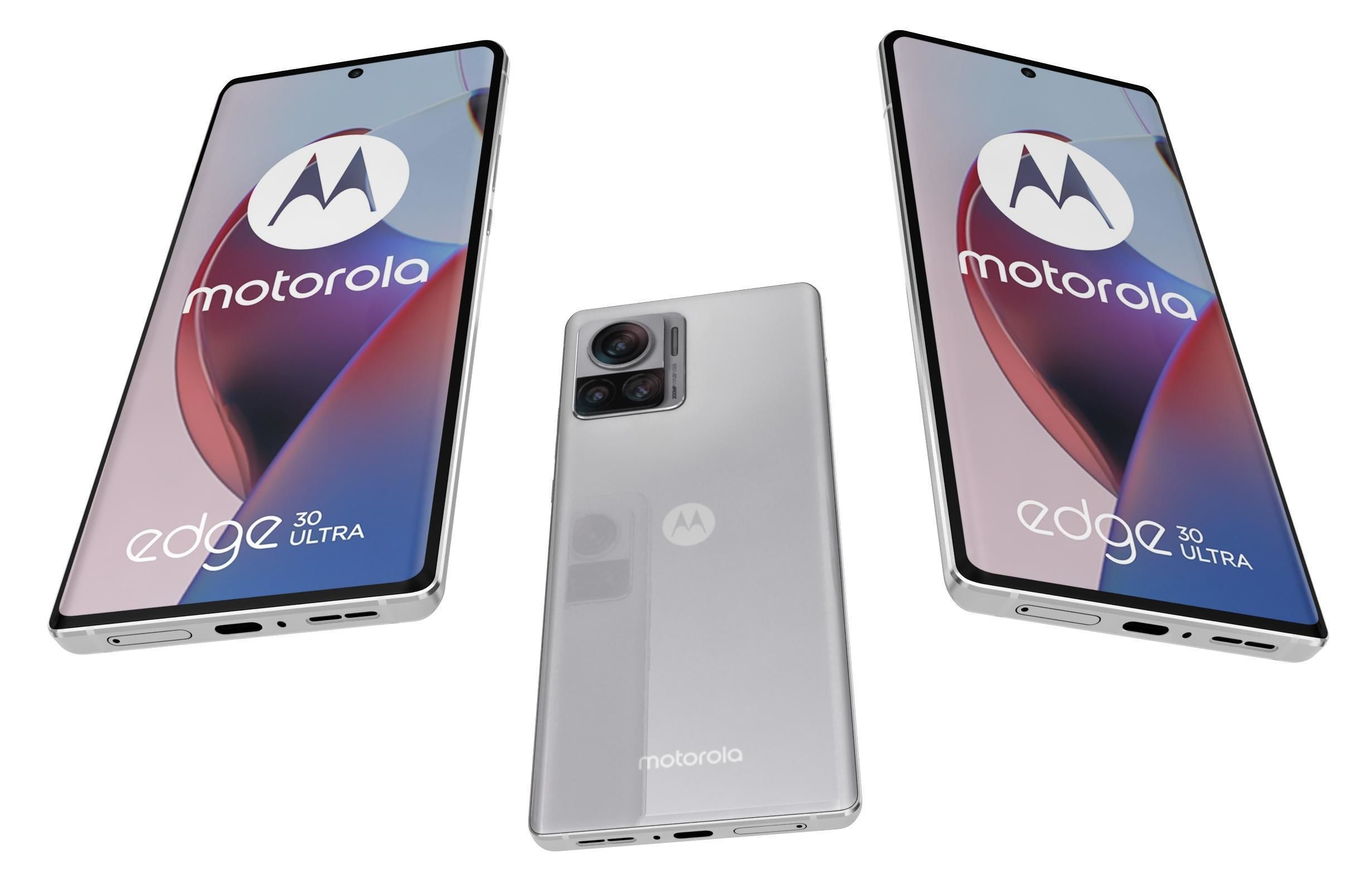 Motorola Edge 30 Ultra Black And White Low-poly 3D model_6