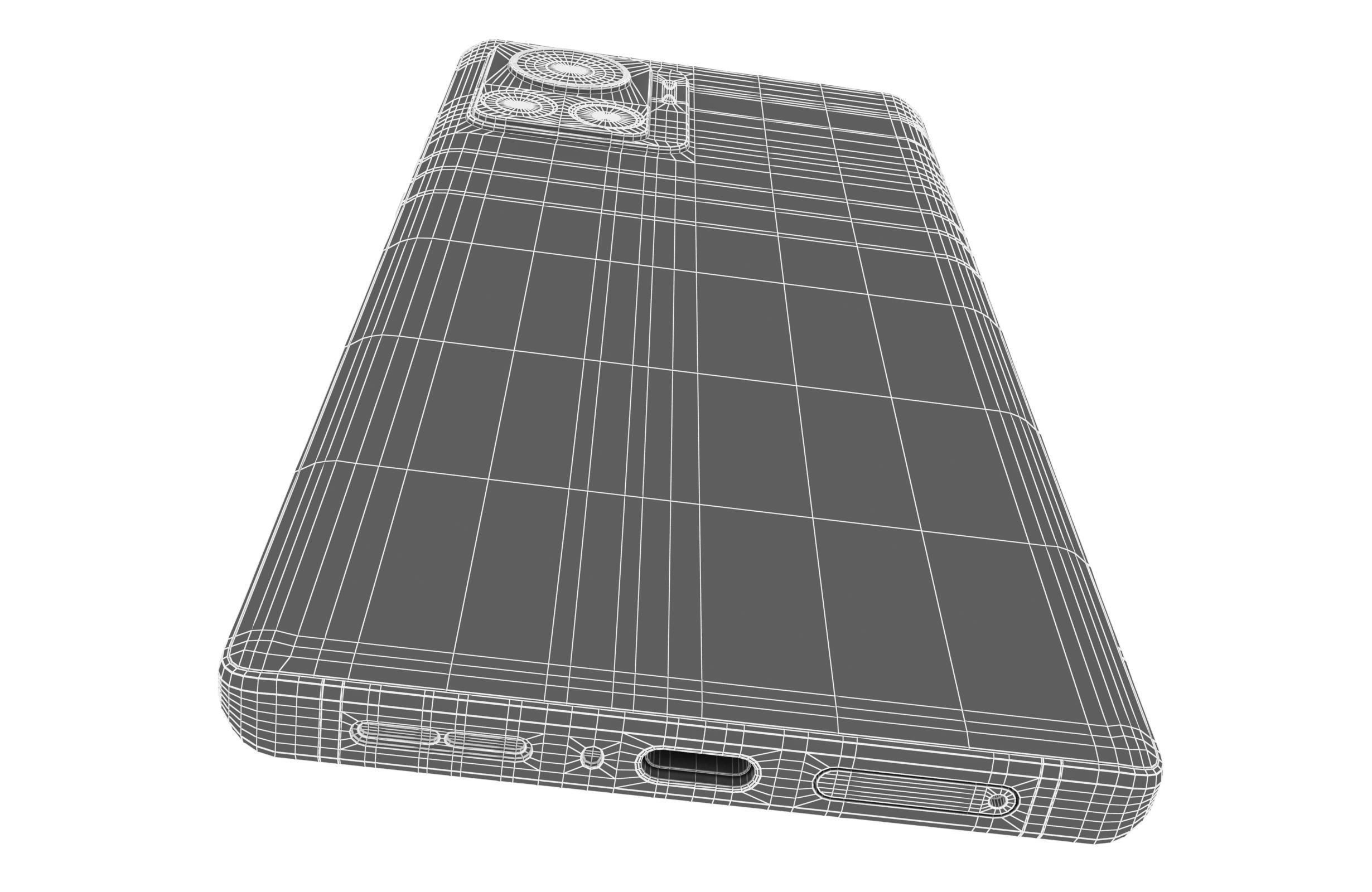Motorola Edge 30 Ultra Black And White Low-poly 3D model_26