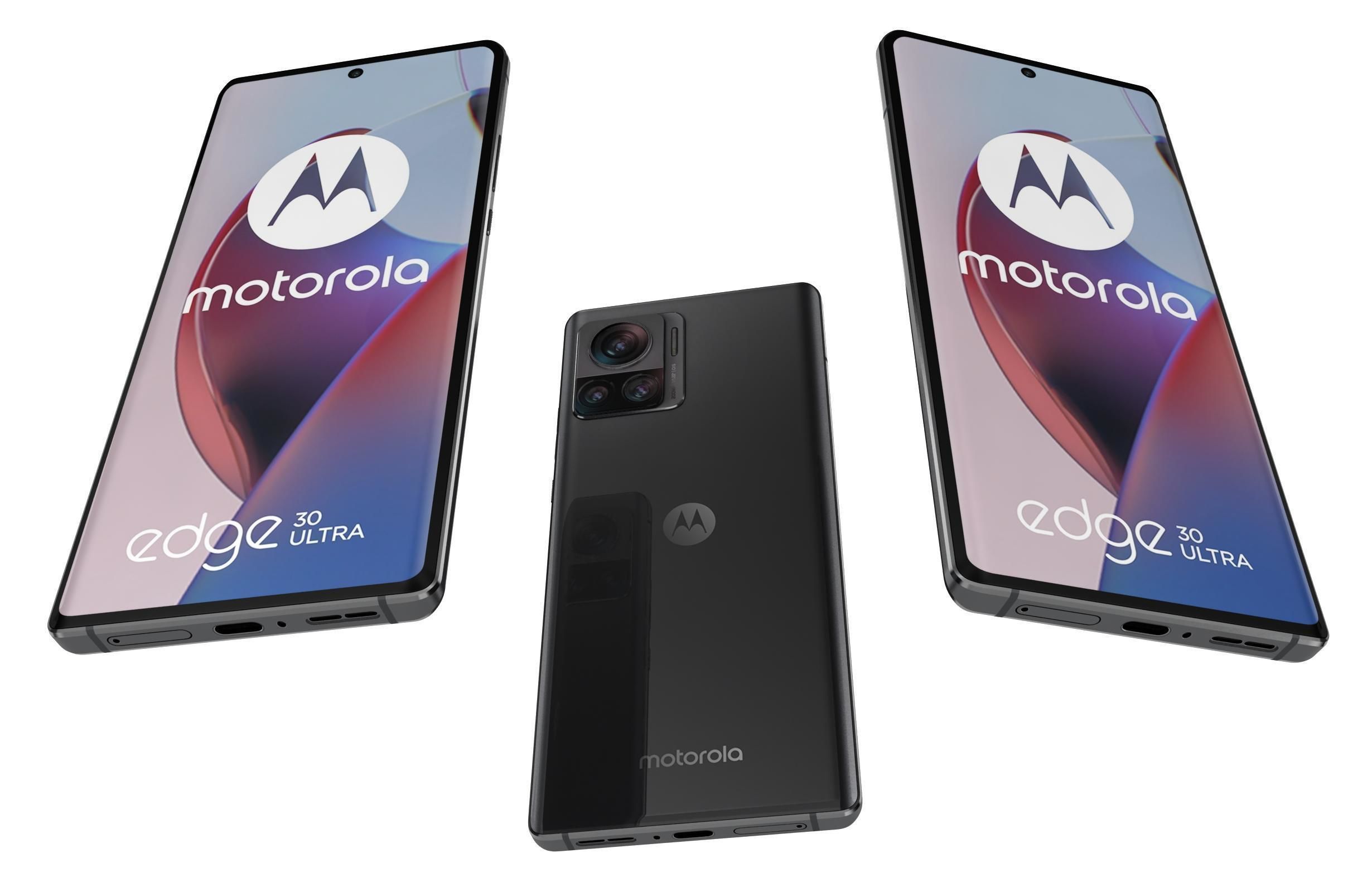 Motorola Edge 30 Ultra Black And White Low-poly 3D model_5