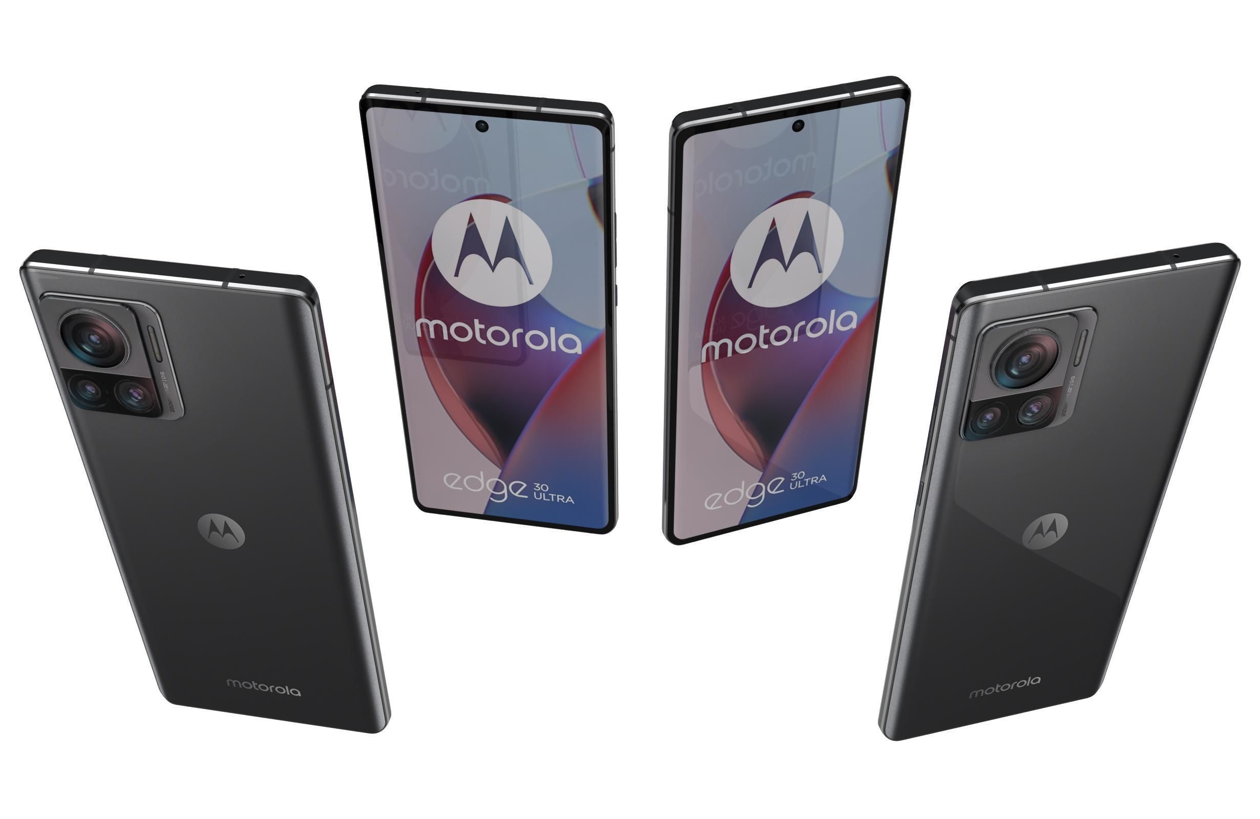 Motorola Edge 30 Ultra Black And White Low-poly 3D model_9