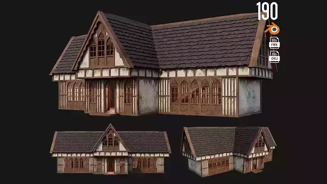 Old Medieval House Building 4K Textures GameReady 190