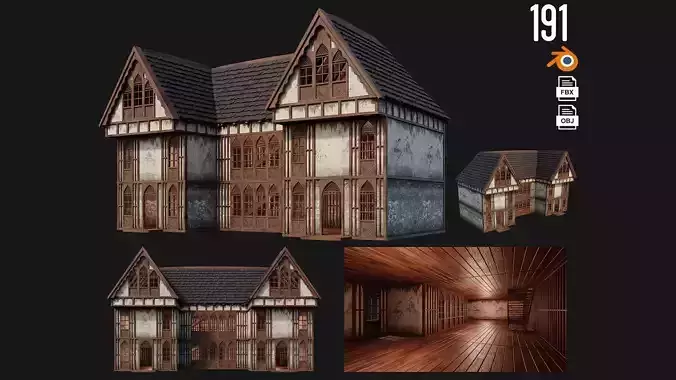 Old Medieval House Building 4K Textures GameReady 191