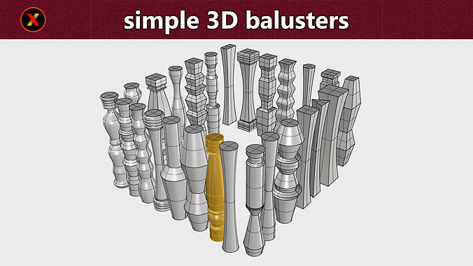 simple 3d balusters Free 3D print model