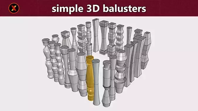 simple 3d balusters