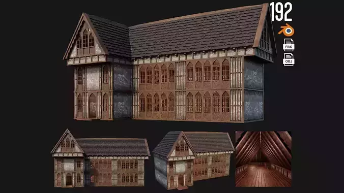 Old Medieval House Building 4K Textures GameReady 192