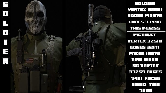 Stylized model of a soldier Low-poly 3D model