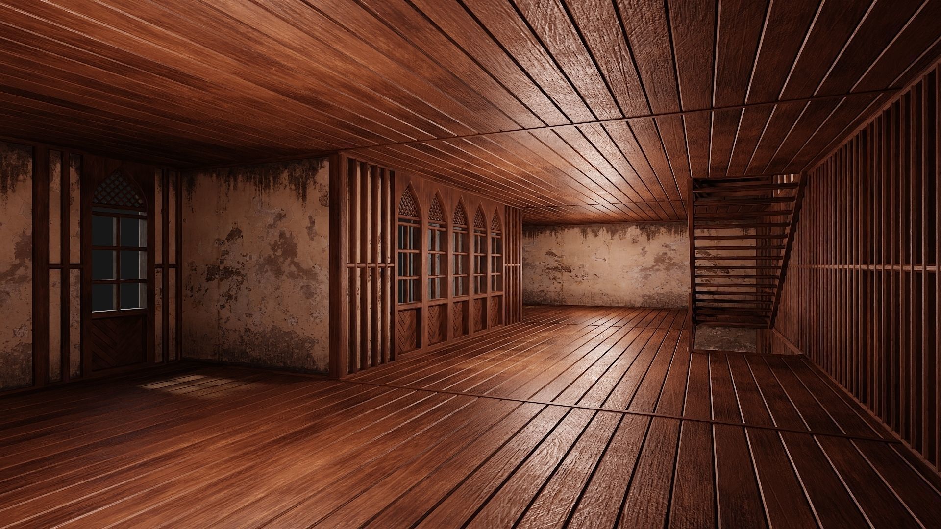 4 Old Medieval Houses Pack 4K Textures GameReady 189 to 192 Low-poly 3D model_32