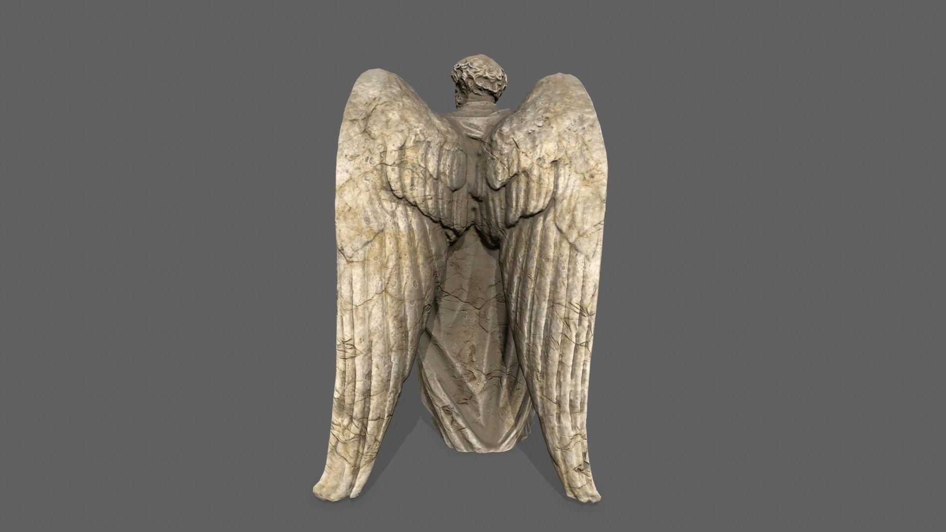 Old Man Statue Low-poly 3D model_6