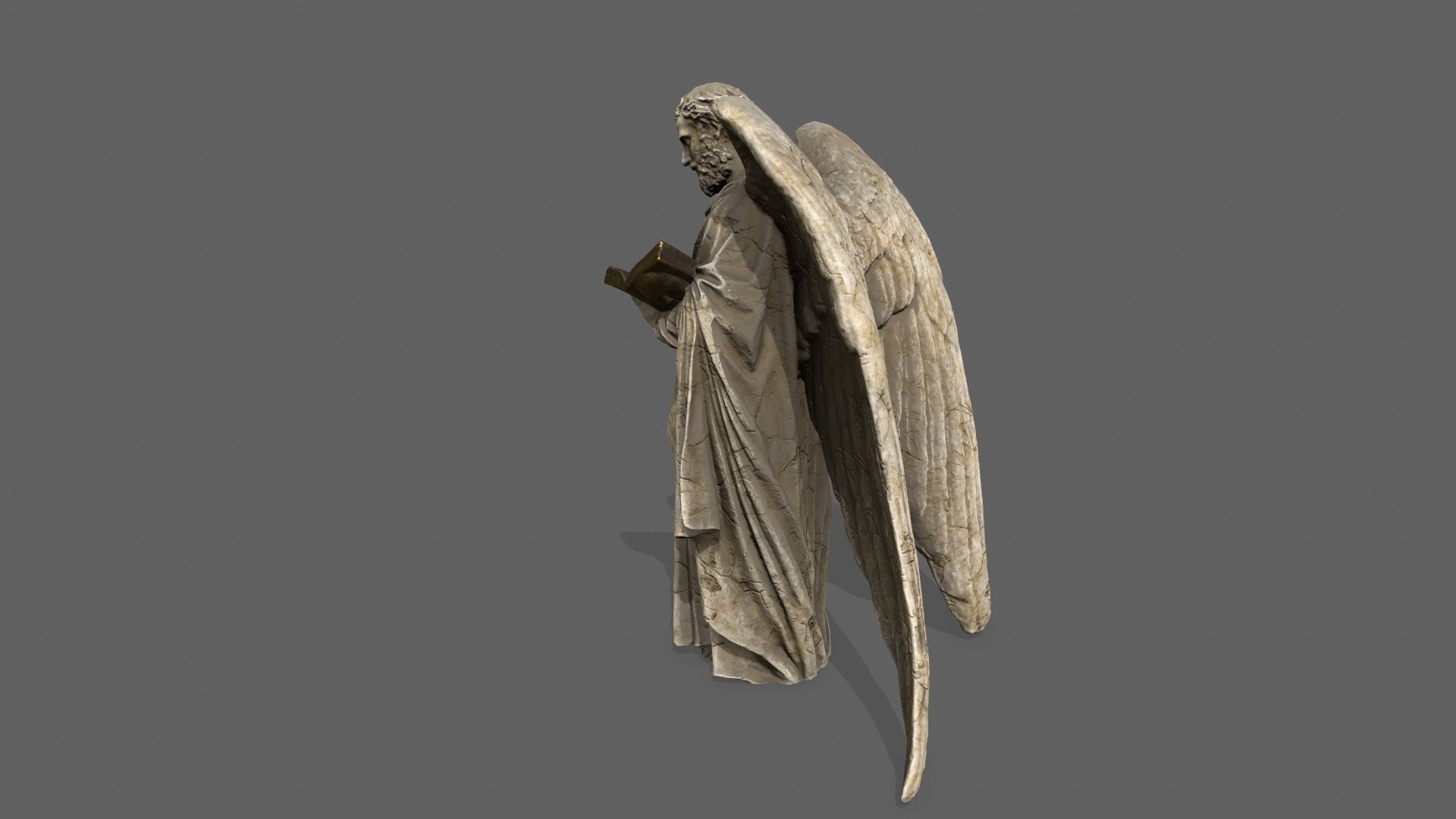 Old Man Statue Low-poly 3D model_7