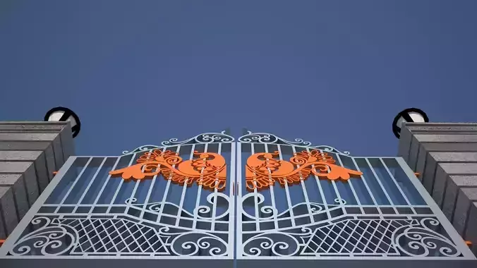 3d model wrought iron gate 3D model