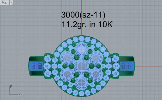 7-Stone bright diaond ring with small stones 3000 3D print model 3D print model_4