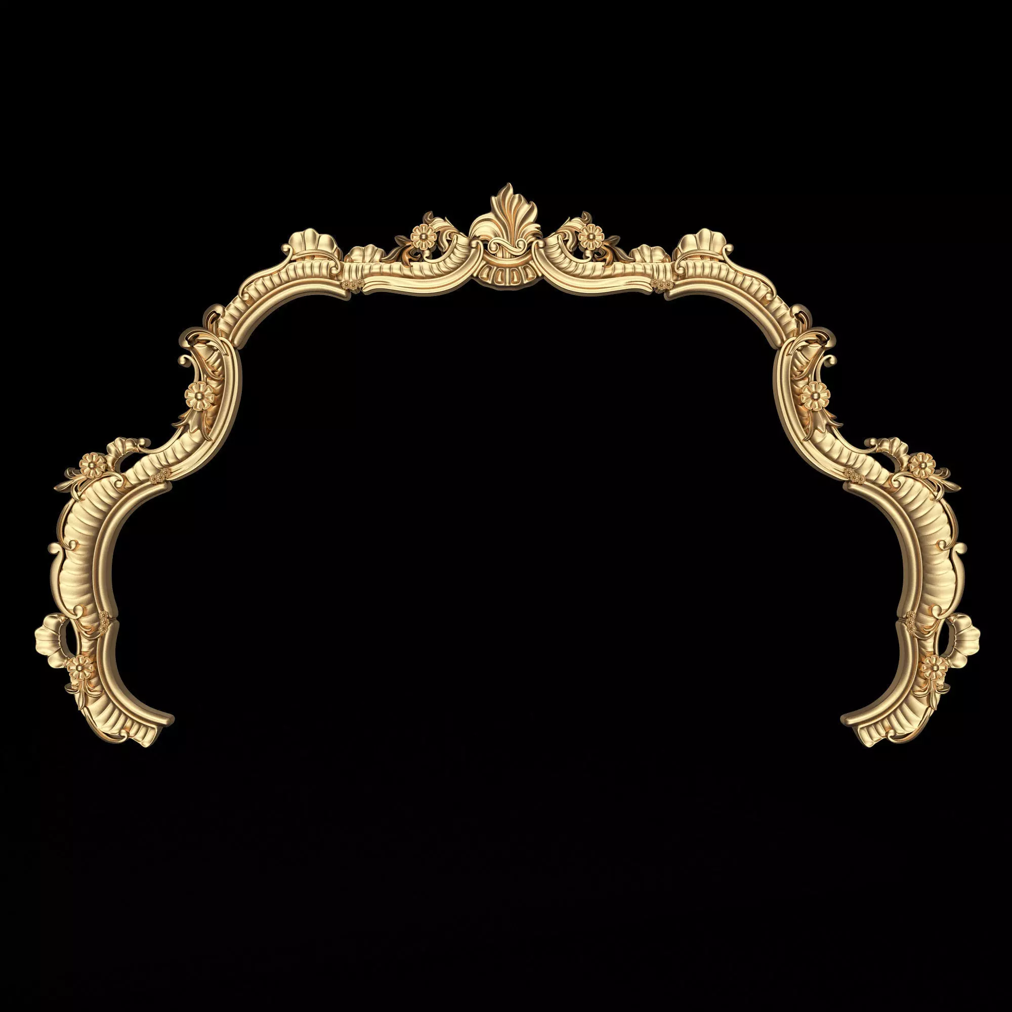 Carved Headboard 02 Low-poly 3D model