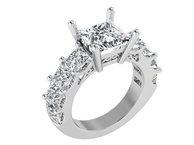 Dressy round diamond ring 3004 3D print model  3D print model