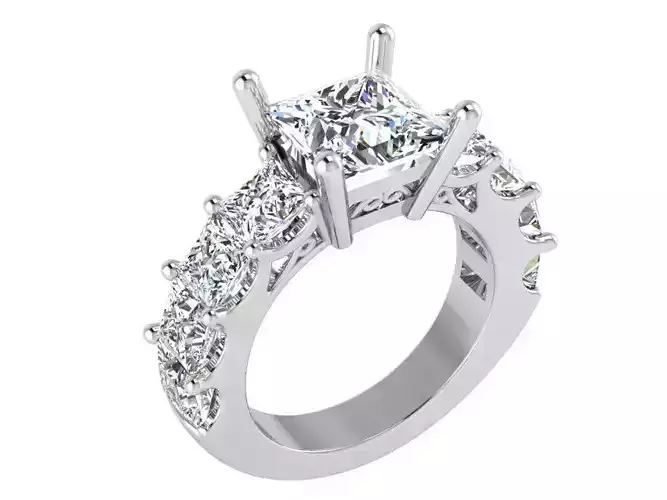 Dressy round diamond ring 3004 3D print model 