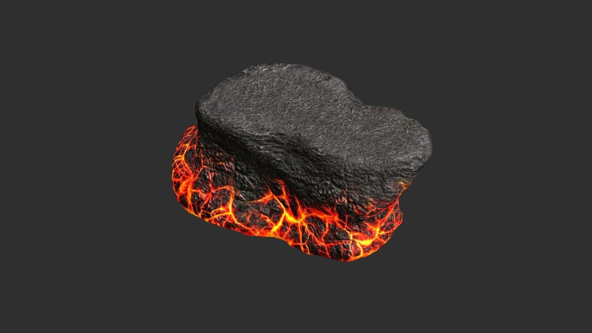 Short Flat Rocks - Lava Low-poly 3D model_6