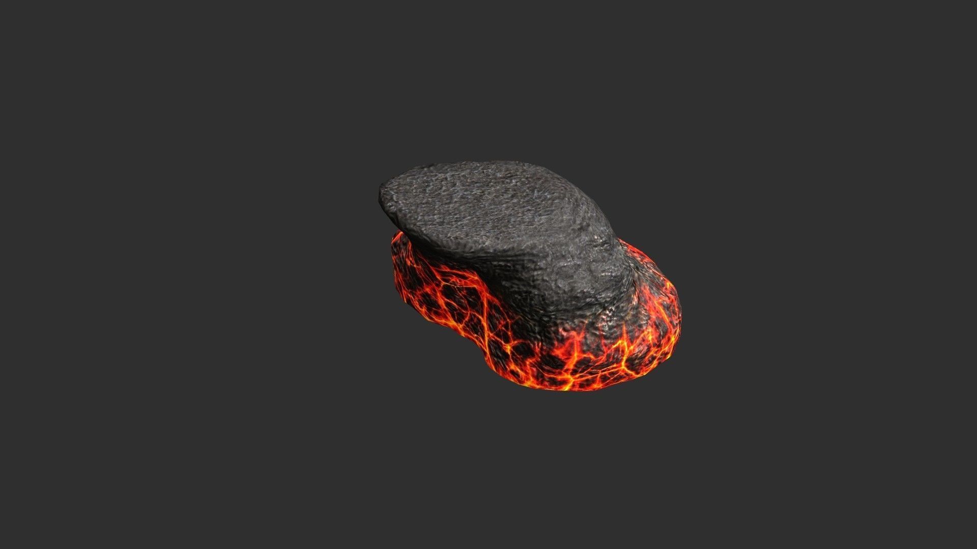 Short Flat Rocks - Lava Low-poly 3D model_10