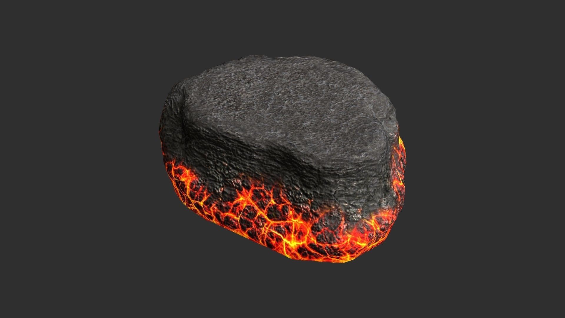 Short Flat Rocks - Lava Low-poly 3D model_7