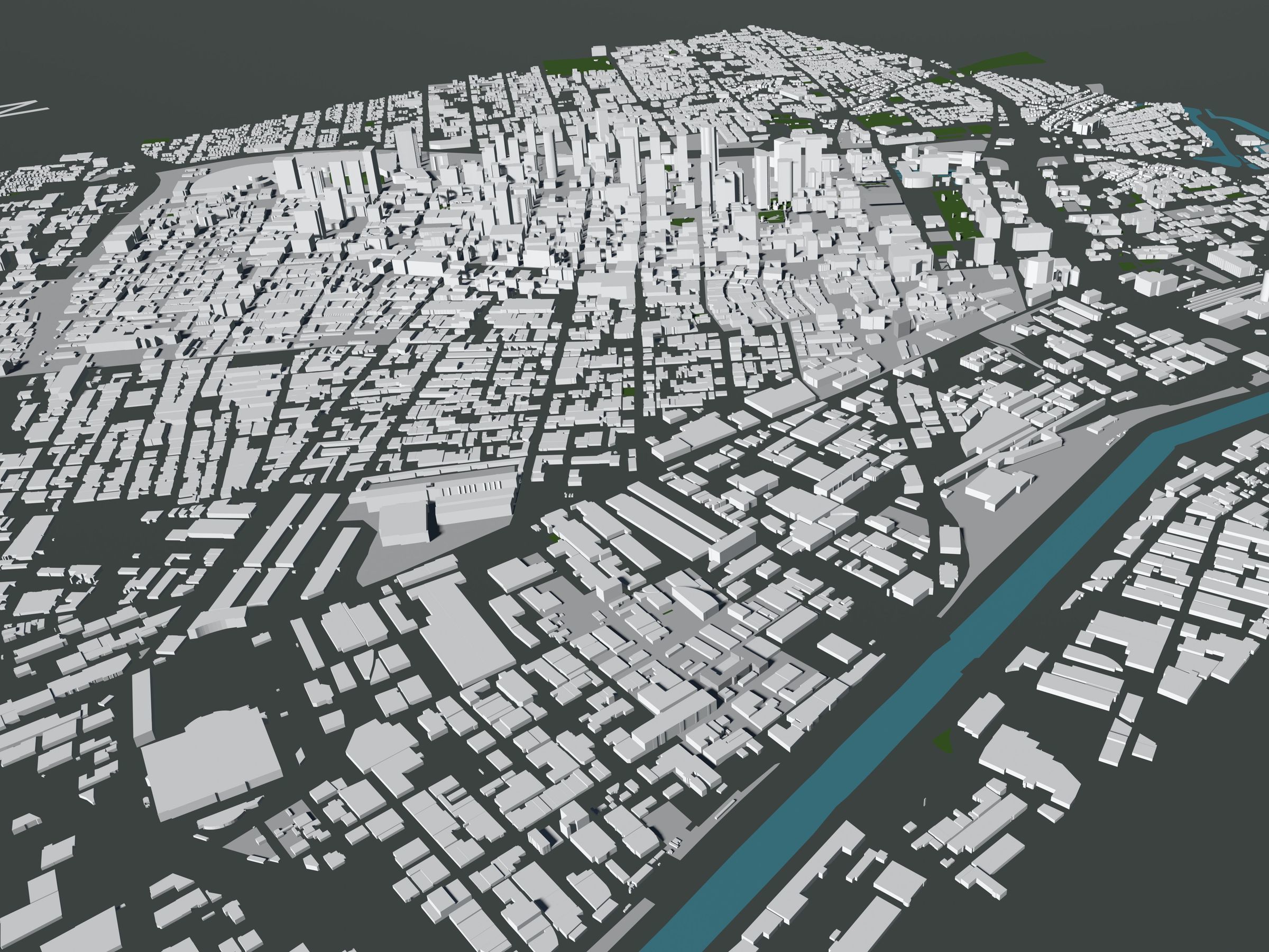 Los Angeles downtown USA - mass buildings 3D model_5