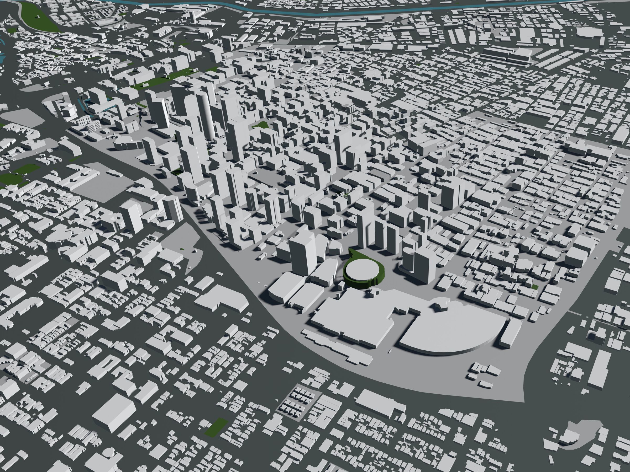 Los Angeles downtown USA - mass buildings 3D model_2