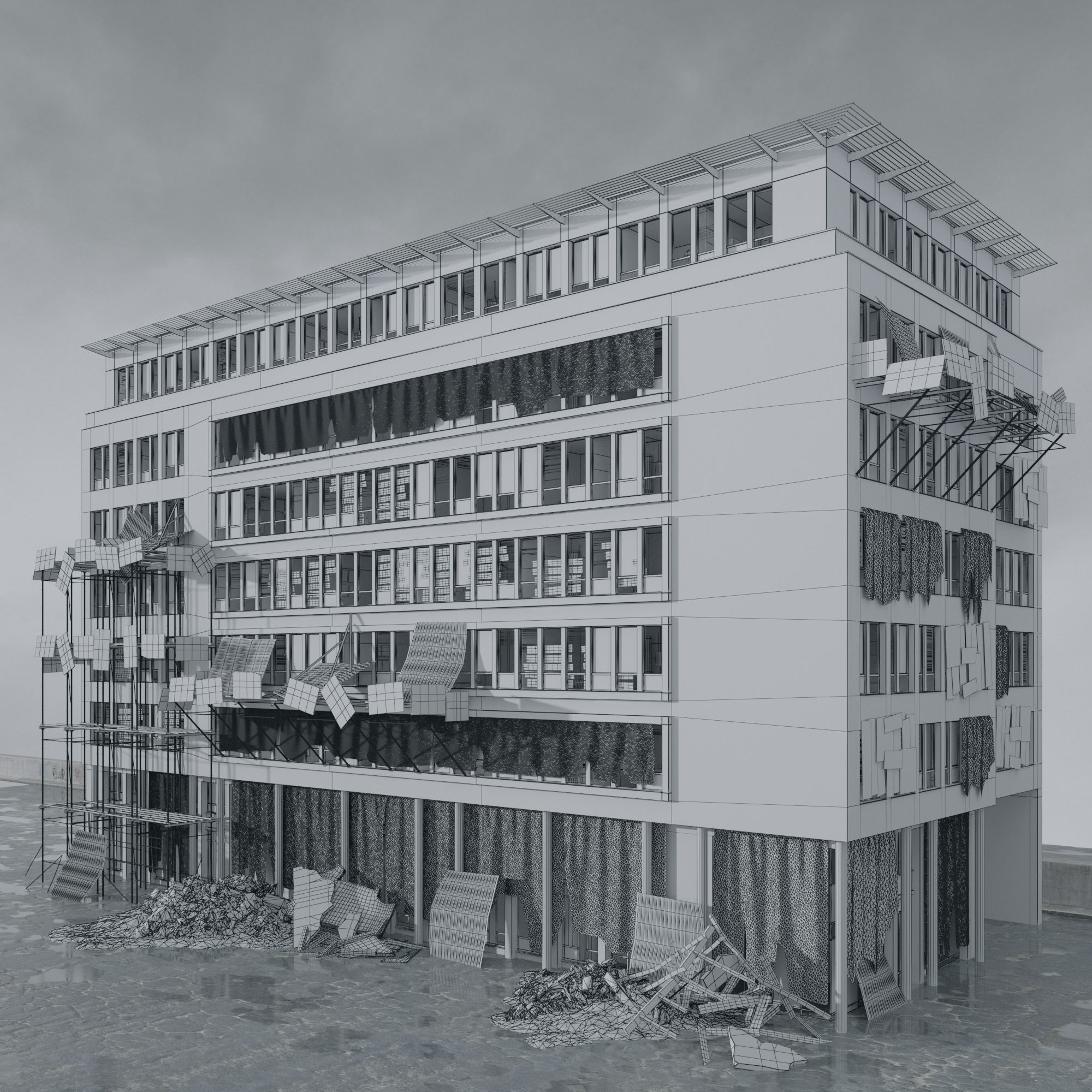 Archmodels vol 265 - collection of post apocalyptic buildings 3D model_54